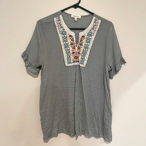 Cute Women’s Embroidery Detail Top